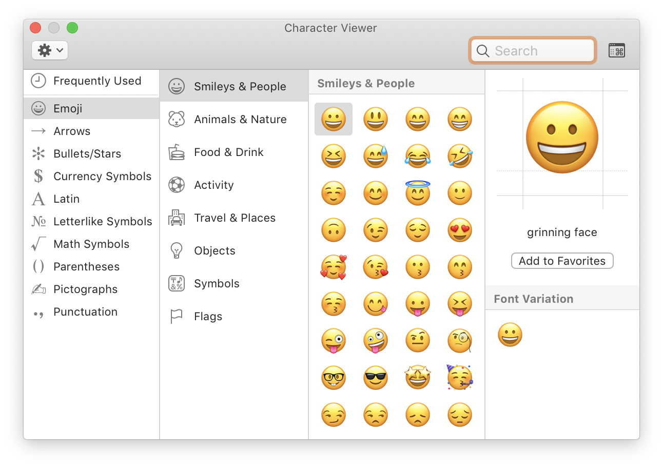 what is the shortcut for emojis on mac