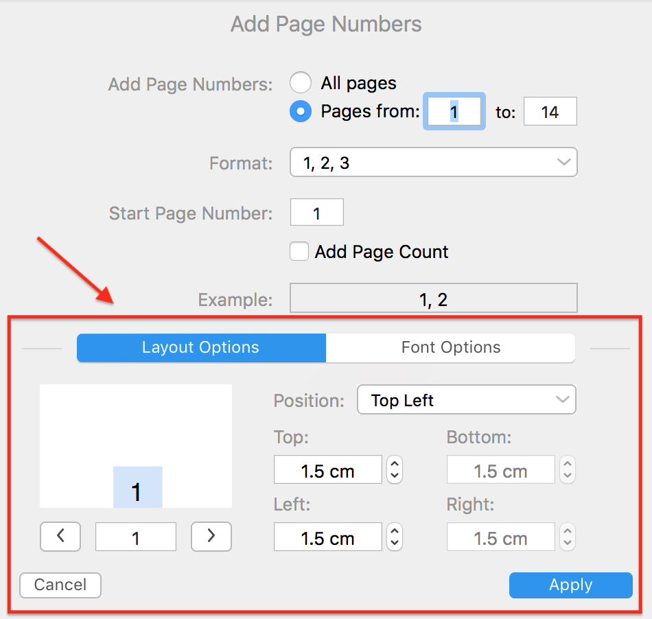 numbers for mac remove page number from footer