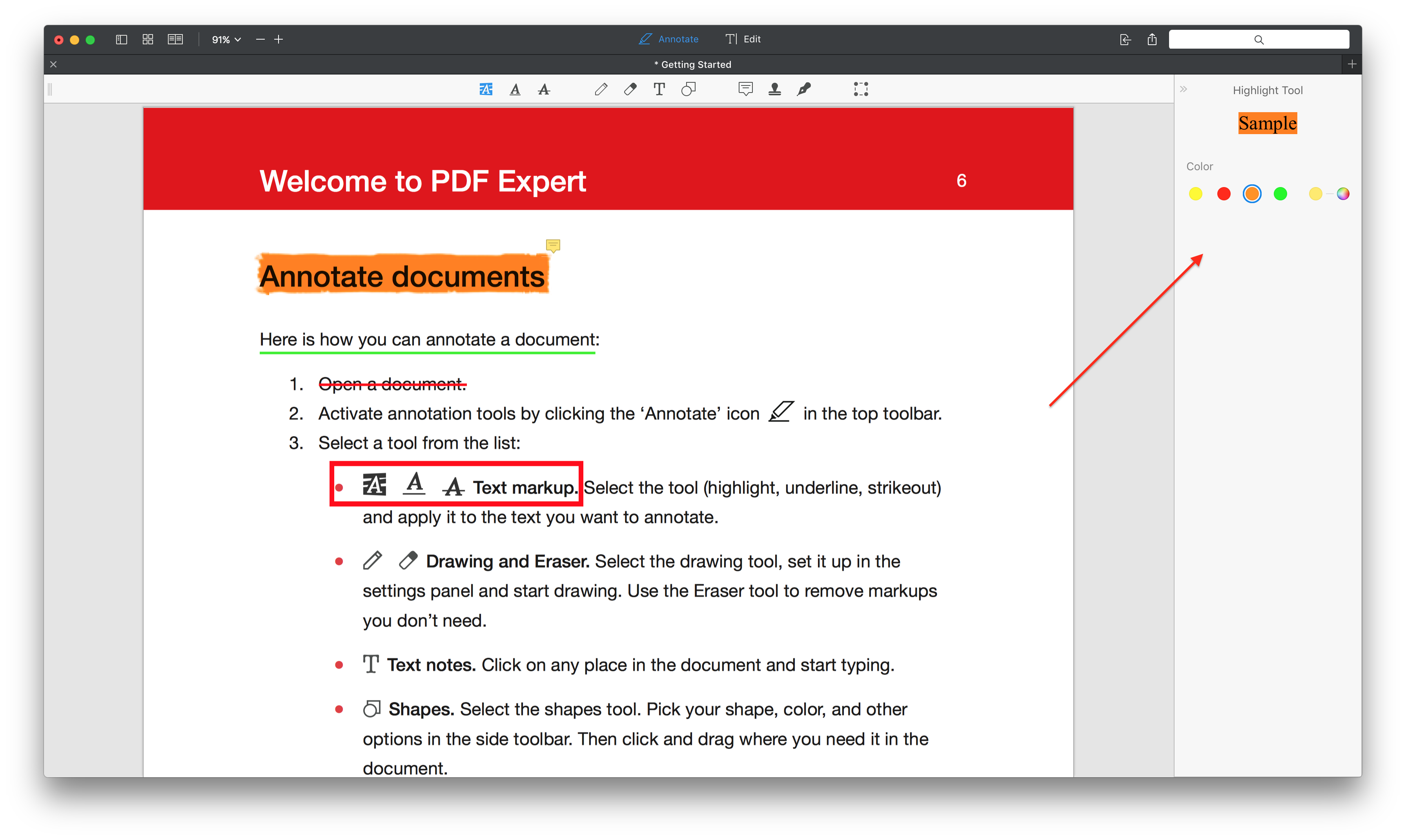 shortcut for adding note on pdf mac