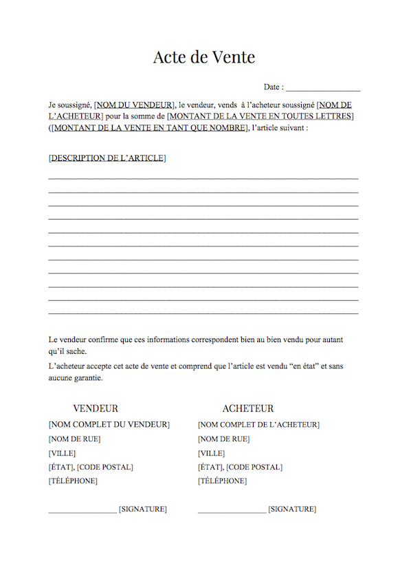 Imprimer Attestation De Vente Certificat De Cession Document 