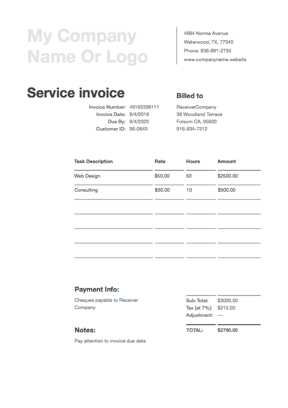 Free Download Invoice Template For Mac AlyssaMitchell