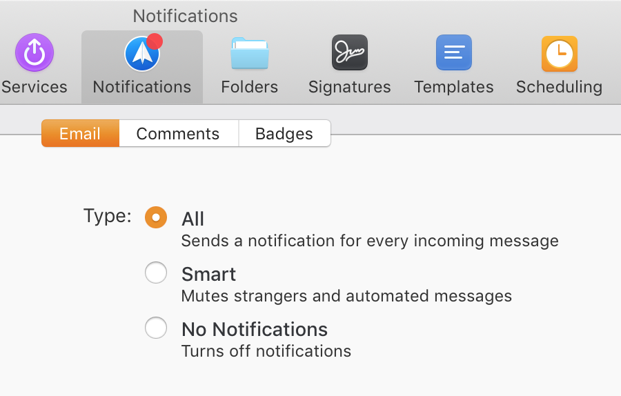 update email in mac for multipel accounts